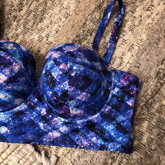 Torrid Galaxy Geo Push Up Bustier Swimsuit Top - Picture 5 of 8